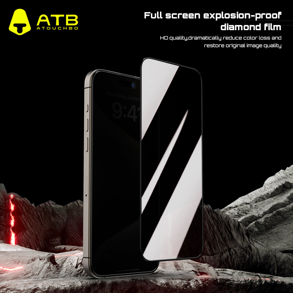 Atouchbo High Quality HD Nano Glass Surface Plating Coating 3D Airbag for Iphone 15 Screen Protector ( 10 pcs)