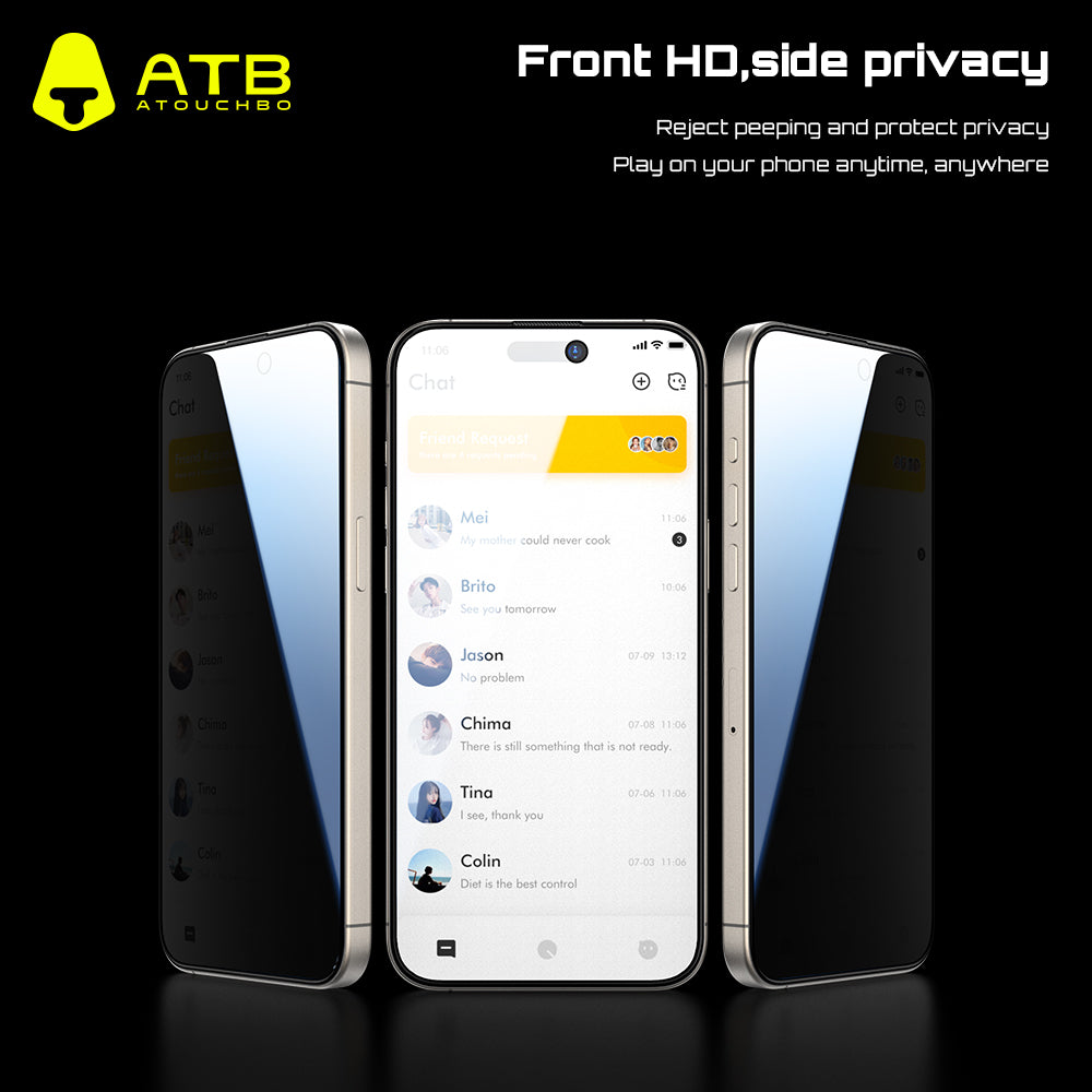 Atouchbo High Quality HD Nano Glass Surface Plating Coating 3D Airbag for Iphone 15 Screen Protector ( 10 pcs)