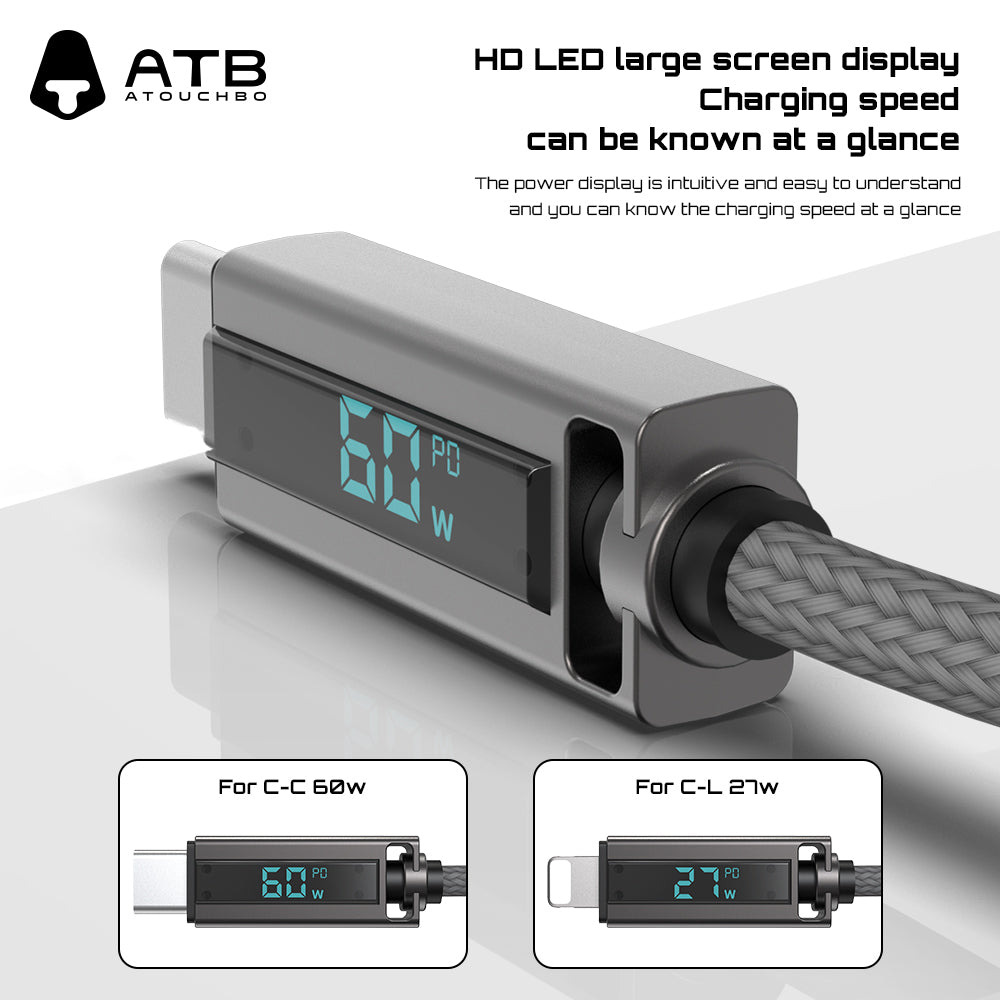 For iphone Charger Fast Charging Led Display Usb Cable Mobile Phone 100w Fast Charging Usb Data Cable Type C ( 10 pcs)