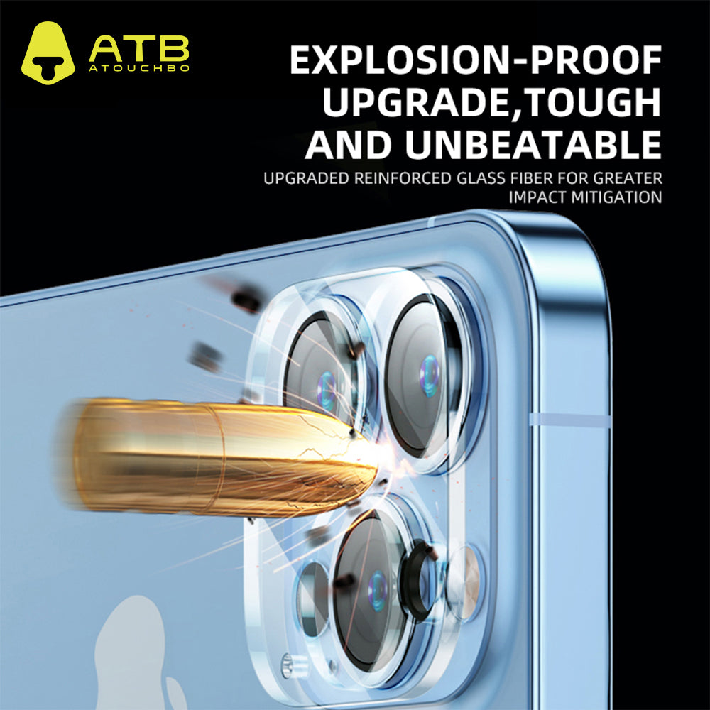 HD tempered glass one-piece lens sticker+Metal for iPhone Camera Lens Protector