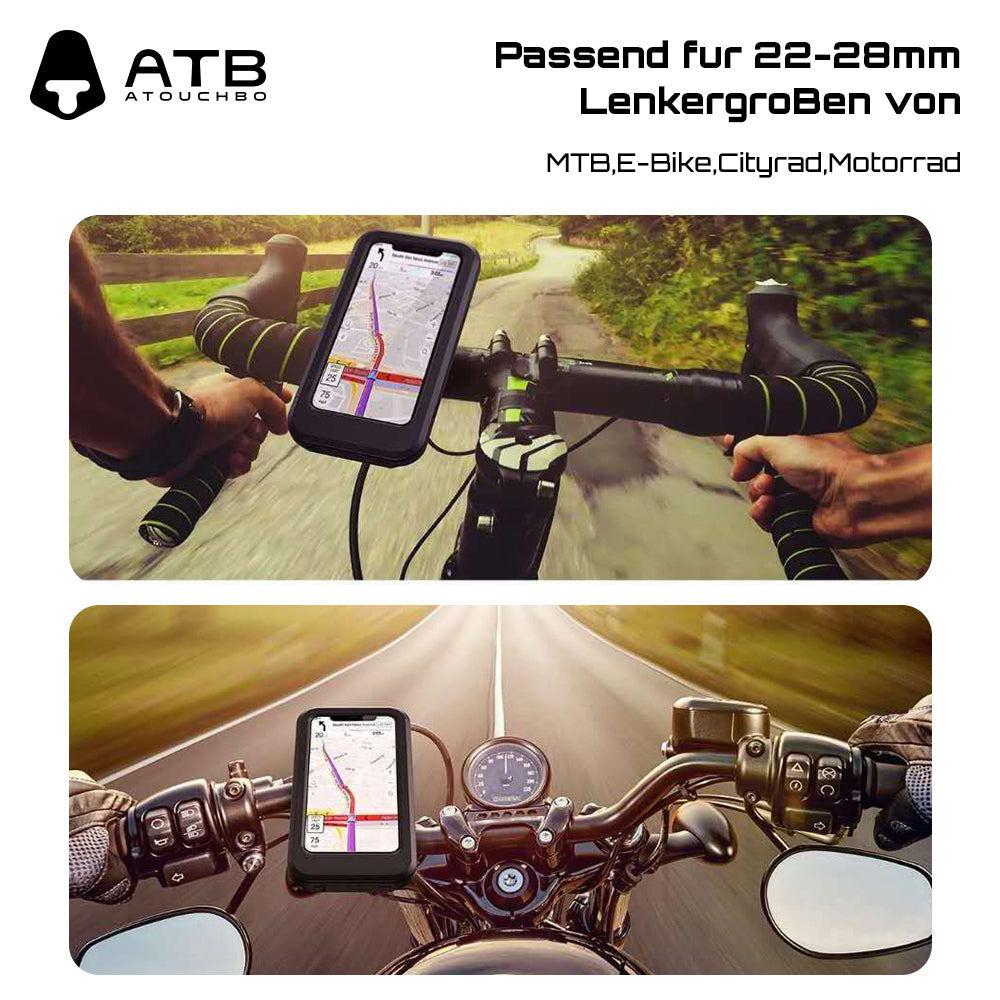 Atouchbo Phone Holder For Electric Scooter And Motorcycle Waterproof Adjustable Mobile Phone Holder