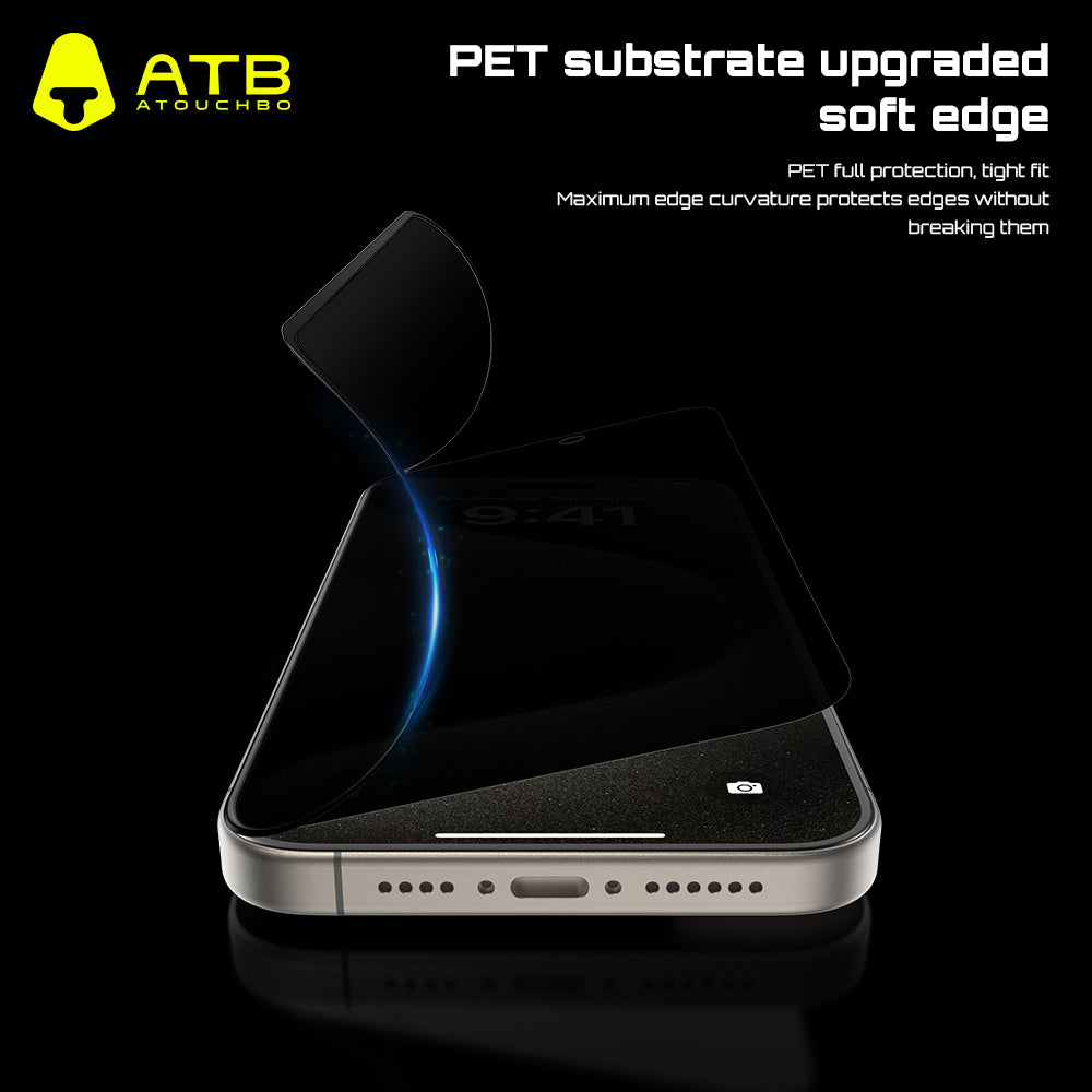 Atouchbo High Quality HD Nano Glass Surface Plating Coating 3D Airbag for Iphone 15 Screen Protector ( 10 pcs)