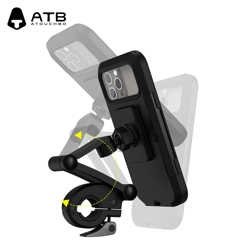 Atouchbo Phone Holder For Electric Scooter And Motorcycle Waterproof Adjustable Mobile Phone Holder