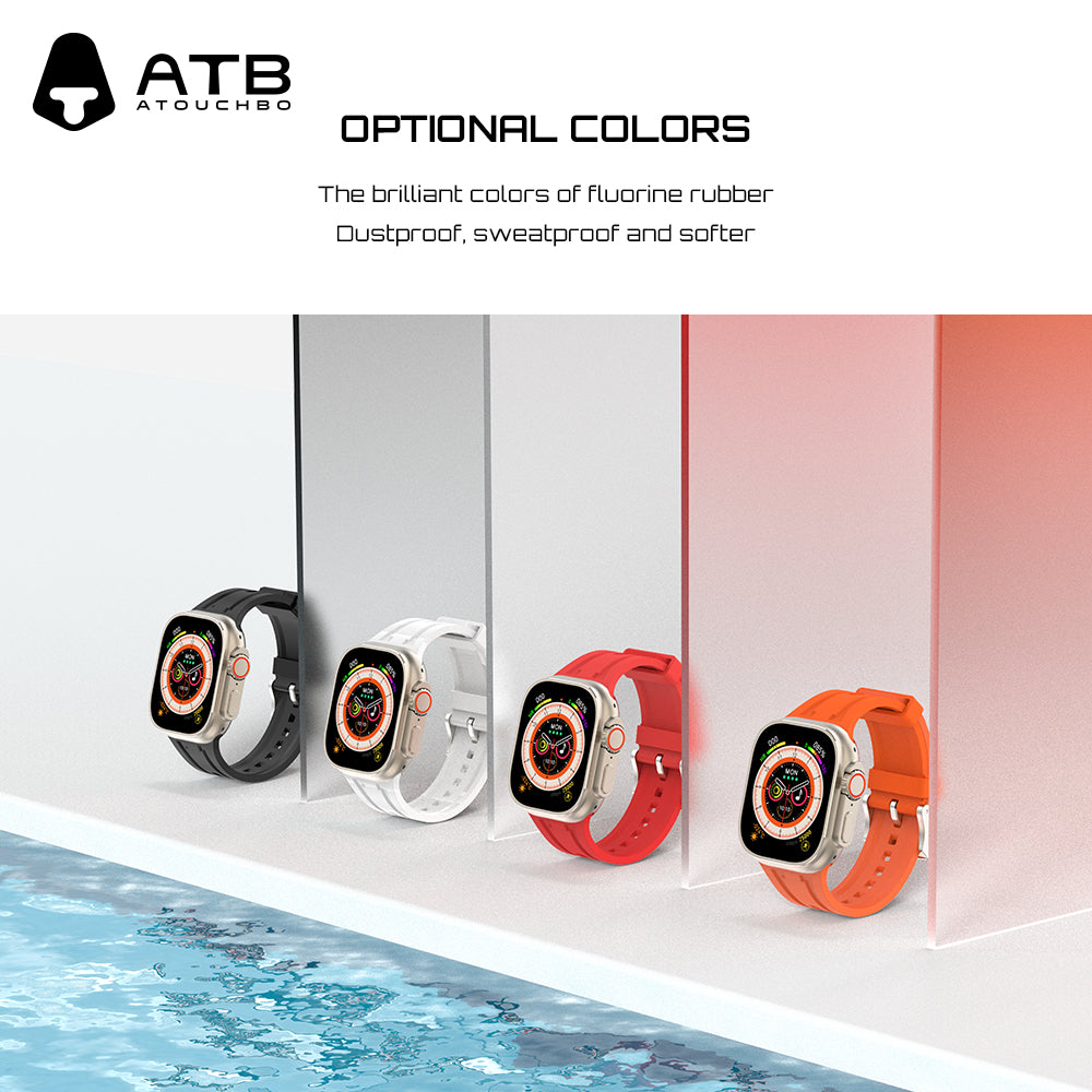 Anti sweat square hole smart strap with silicone strap suitable for Apple iPhone watch strap