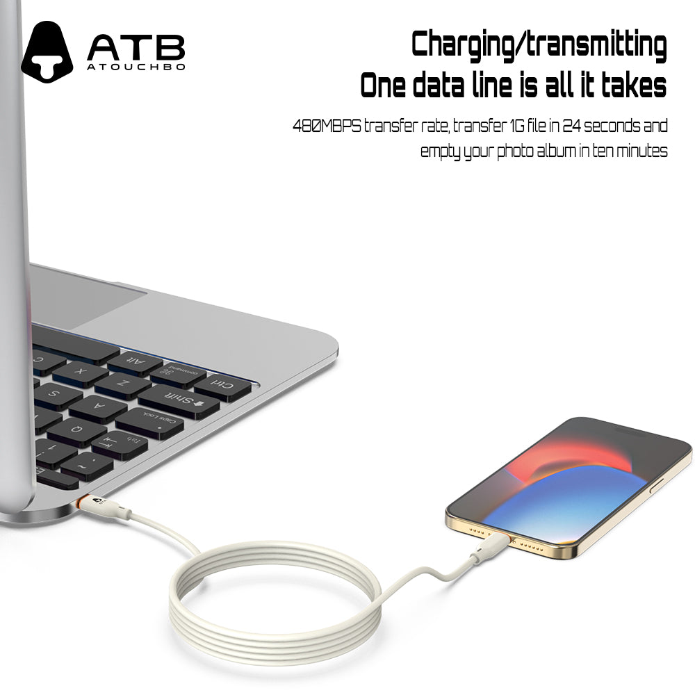 Atouchbo Manufacturer Silicone Micro Usb Charging And Data Sync Cable For iPhone Type C Mobile Phone Charger ( 10 pcs)