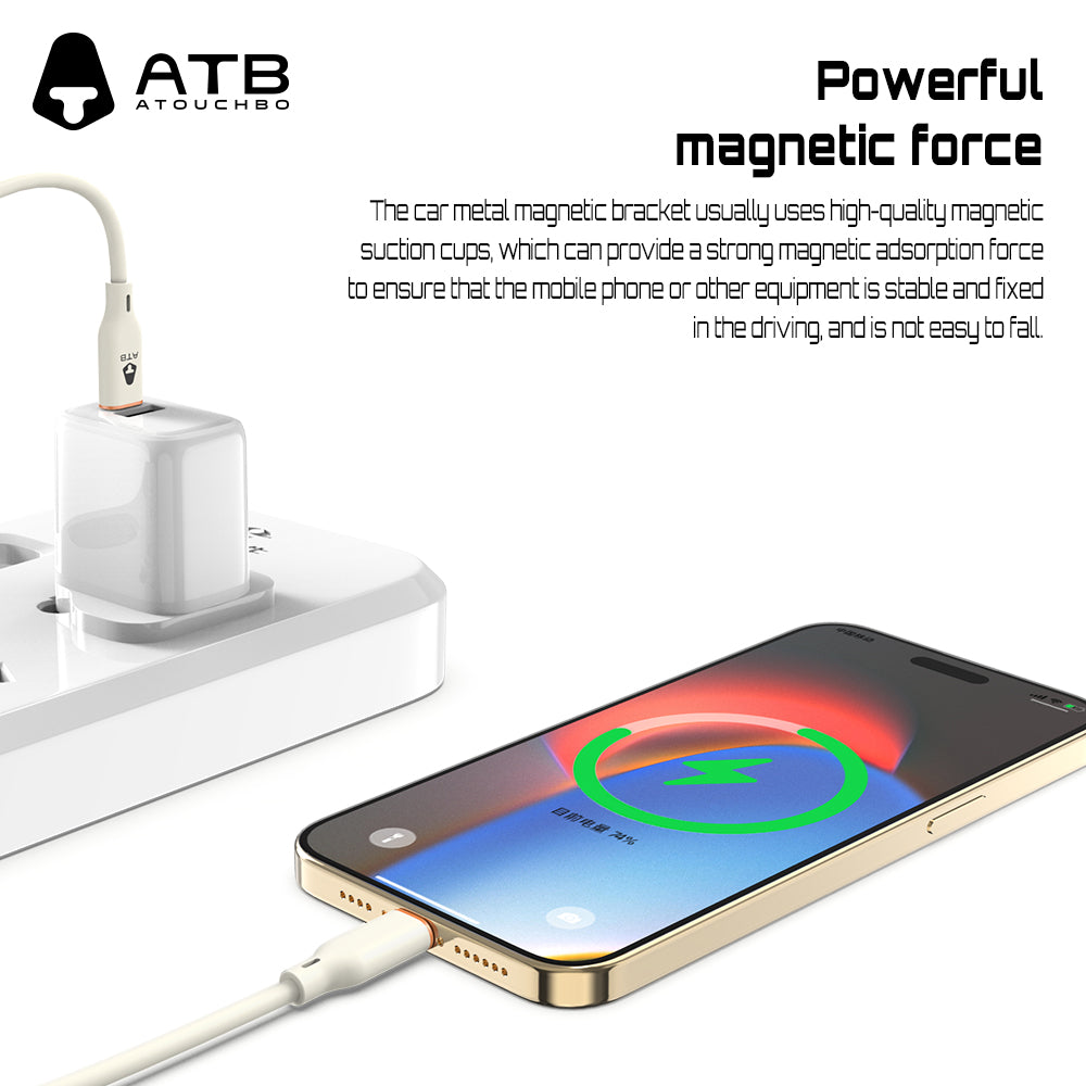 Atouchbo Manufacturer Silicone Micro Usb Charging And Data Sync Cable For iPhone Type C Mobile Phone Charger ( 10 pcs)