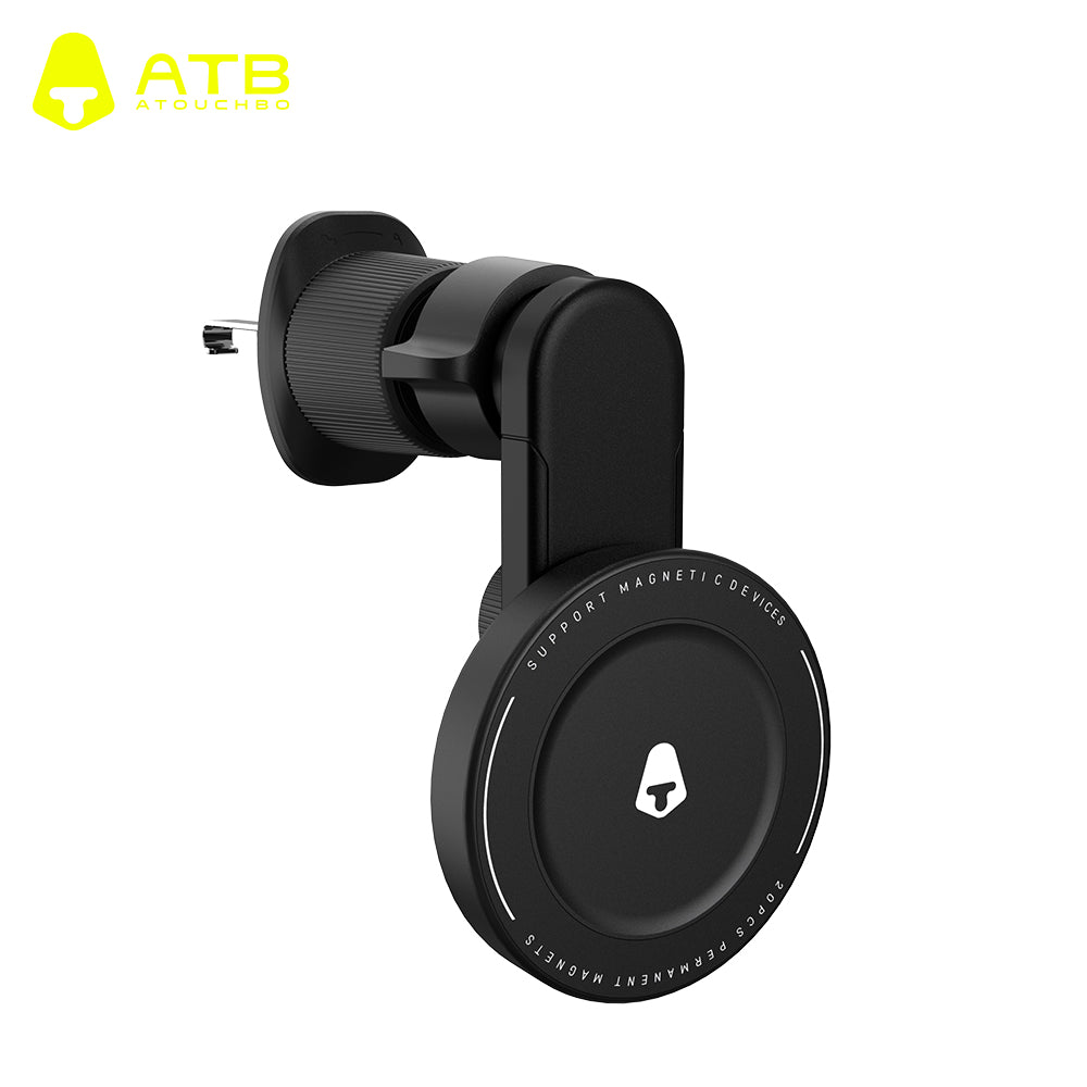 ATB Universal Aluminum Alloy Mobile Phone Holder 360 Rotation Adjustable Folding Magnetic Car Mount Air Vent Phone Holder