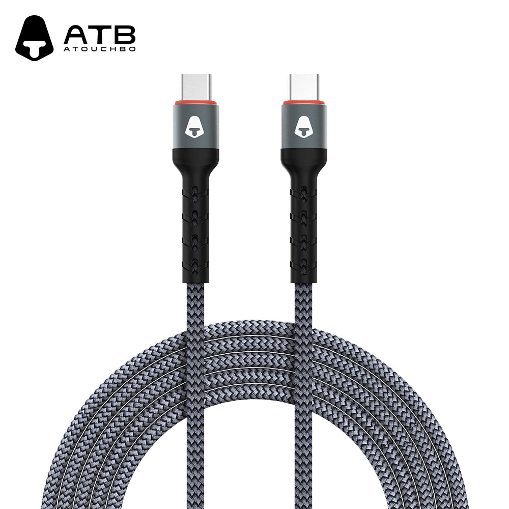 Atouchbo Wholesale Charging Cable Nylon Braided Aluminum Alloy Usb Cable Mobile Phone Fast Charging Usb Data Cable Type C ( 10 pcs)