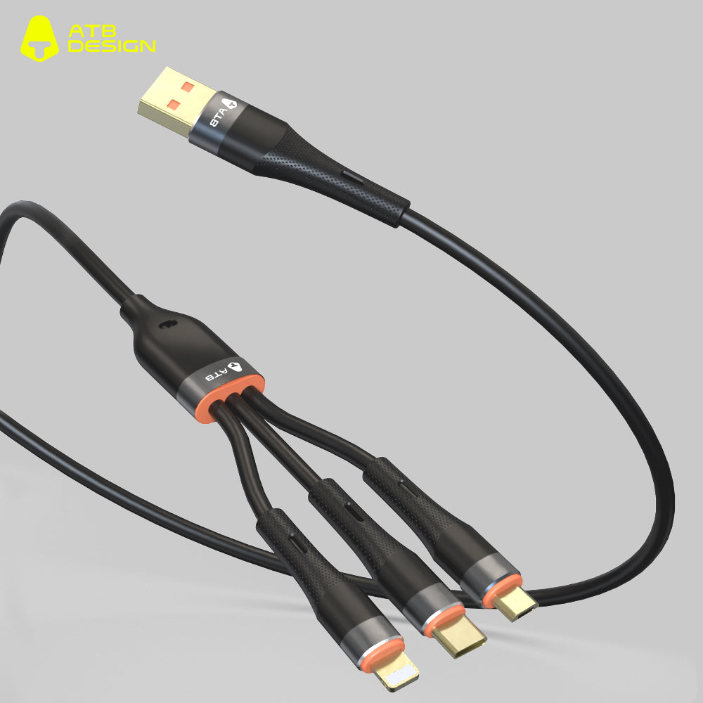 ATB Classic Series Star Aluminum Alloy Silicone Data Cable 1 for Three