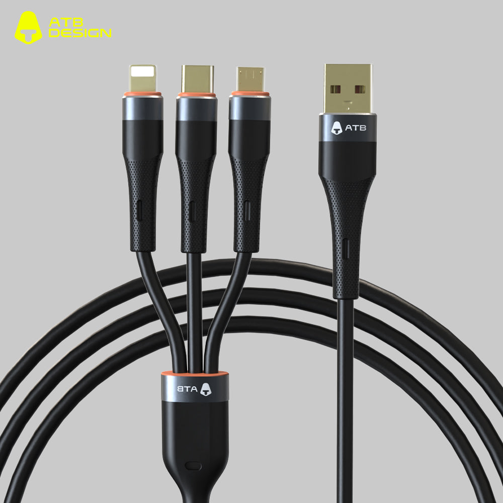 ATB Classic Series Star Aluminum Alloy Silicone Data Cable 1 for Three