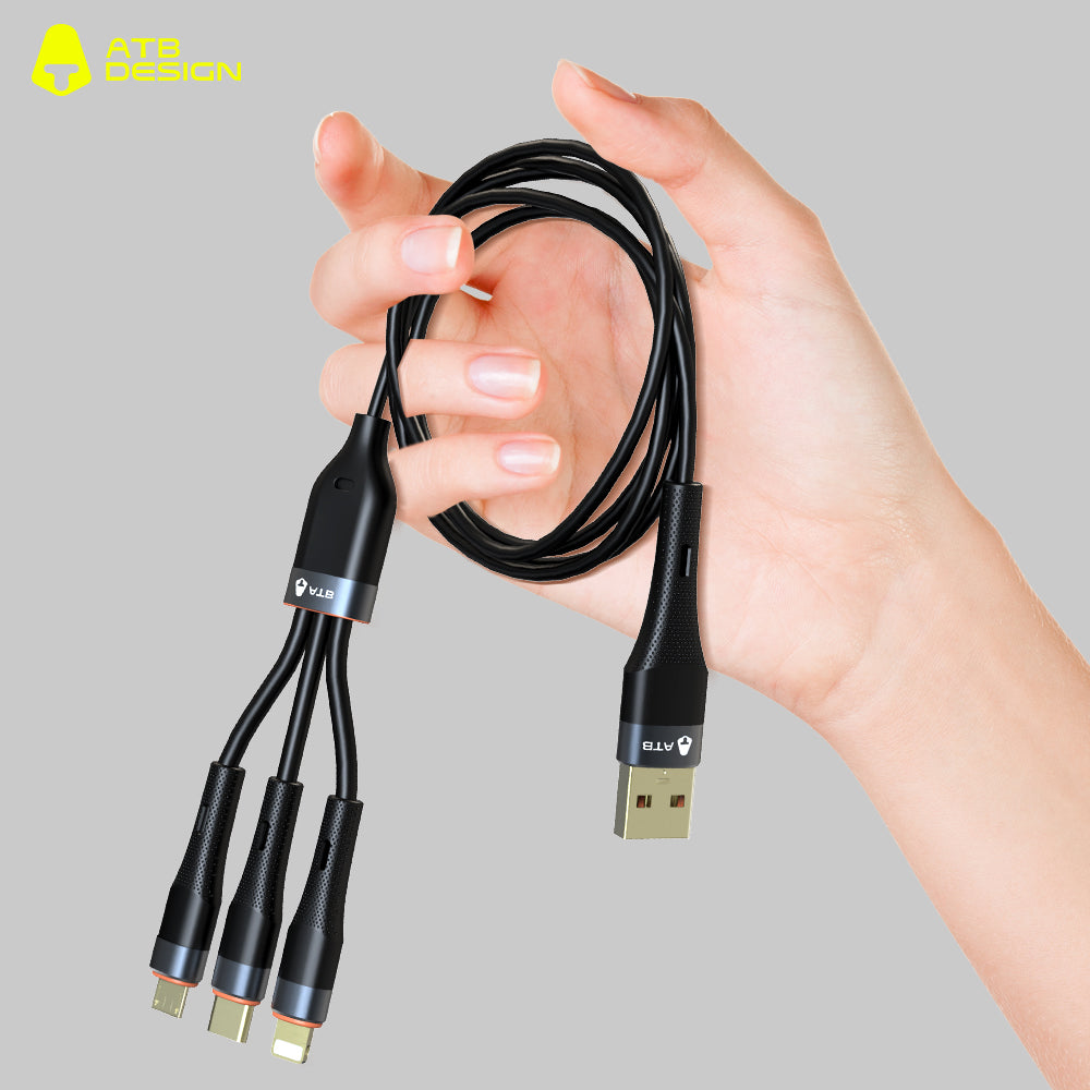 ATB Classic Series Star Aluminum Alloy Silicone Data Cable 1 for Three