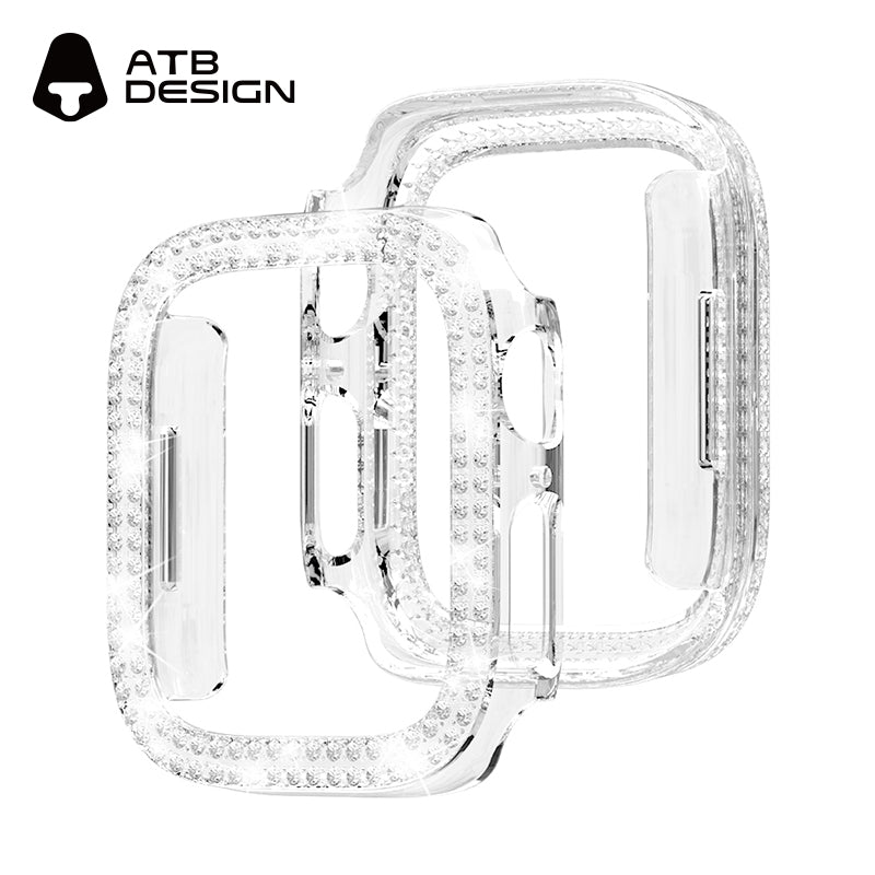 ATB Titan Series plated monochrome skeletonized case with two rows of diamonds