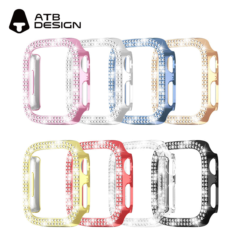 ATB Titan Series plated monochrome skeletonized case with two rows of diamonds
