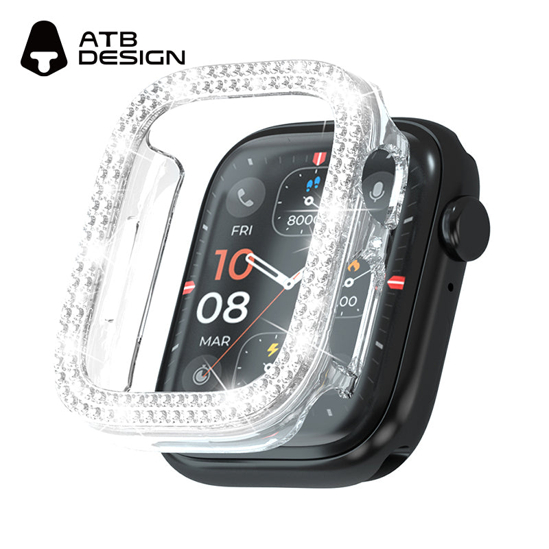 ATB Titan Series plated monochrome skeletonized case with two rows of diamonds