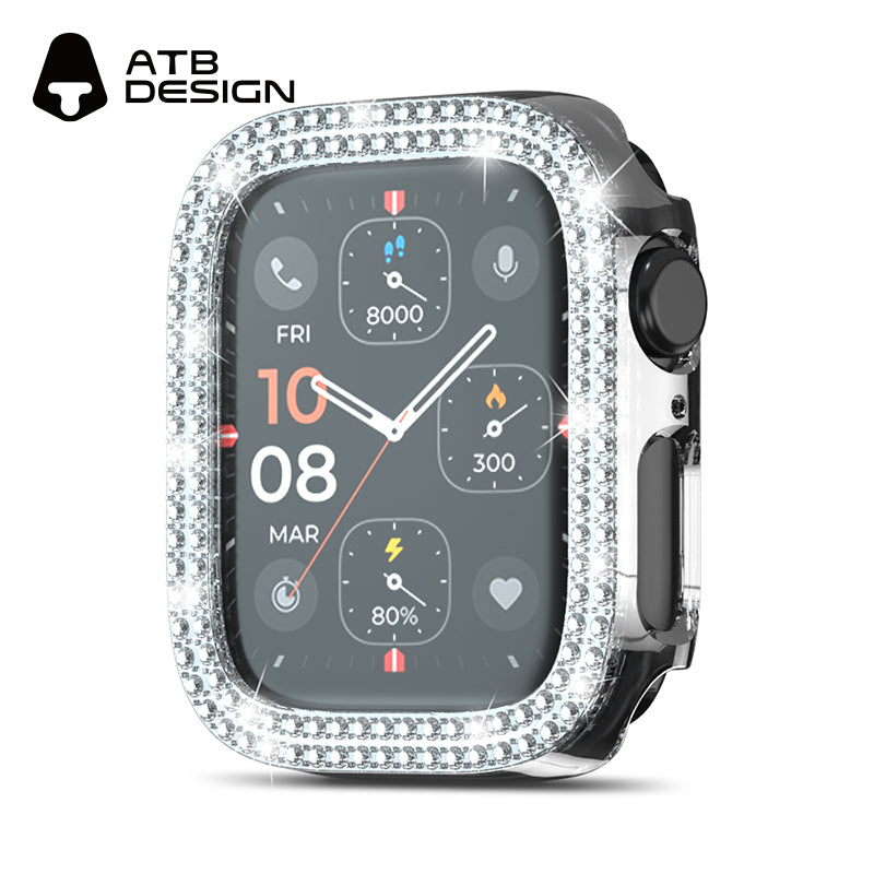 ATB Titan Series plated monochrome skeletonized case with two rows of diamonds