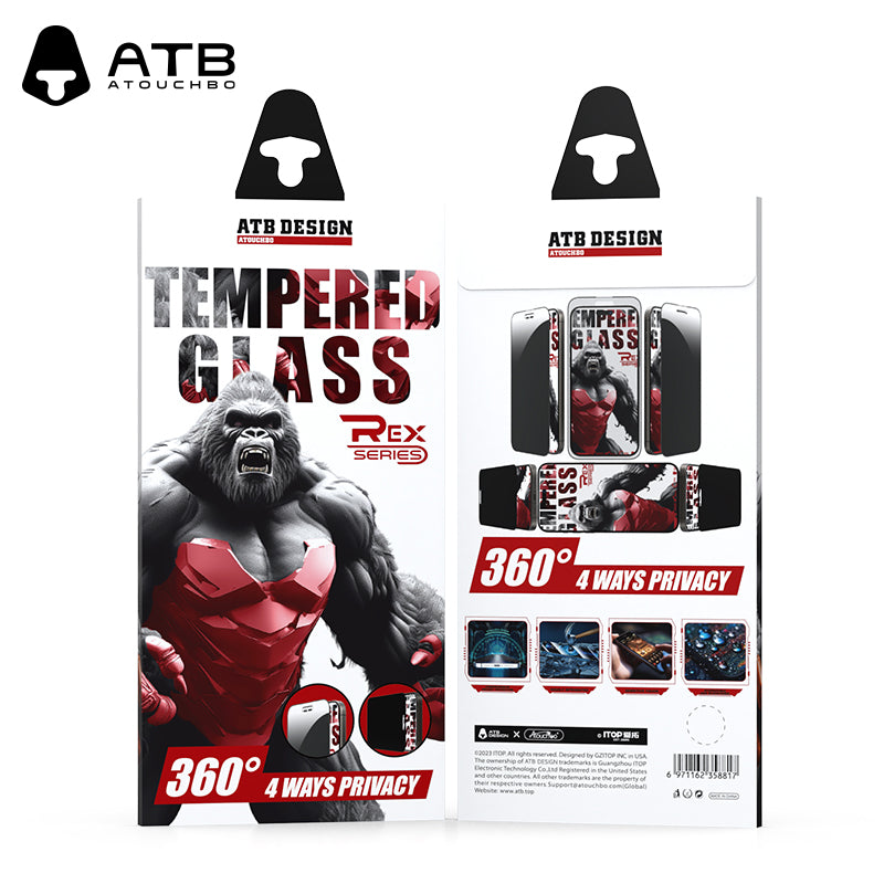 ATB Rex Series 360 ° Four sided Anti peeping Tempered Film/Rex Red Bottom Plate