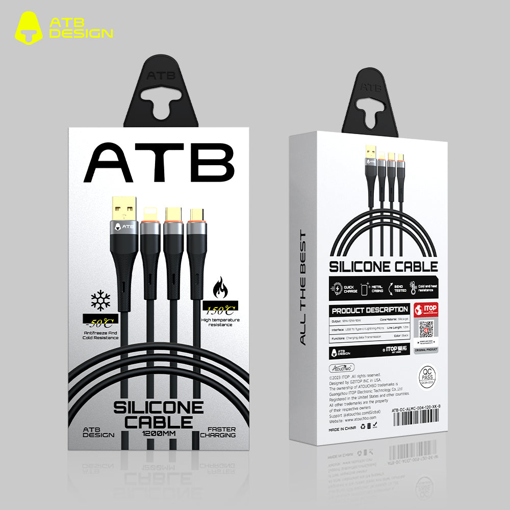 ATB Classic Series Star Aluminum Alloy Silicone Data Cable 1 for Three