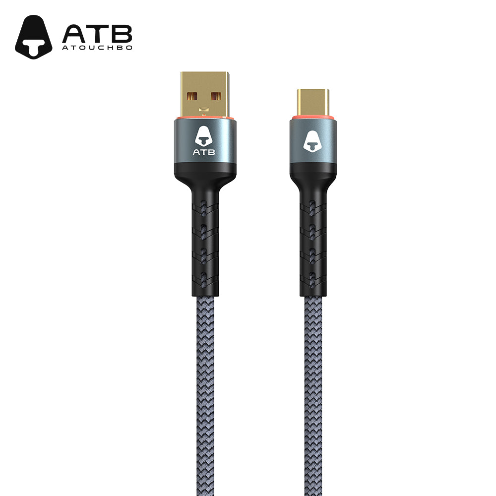 Atouchbo Wholesale Charging Cable Nylon Braided Aluminum Alloy Usb Cable Mobile Phone Fast Charging Usb Data Cable Type C ( 10 pcs)