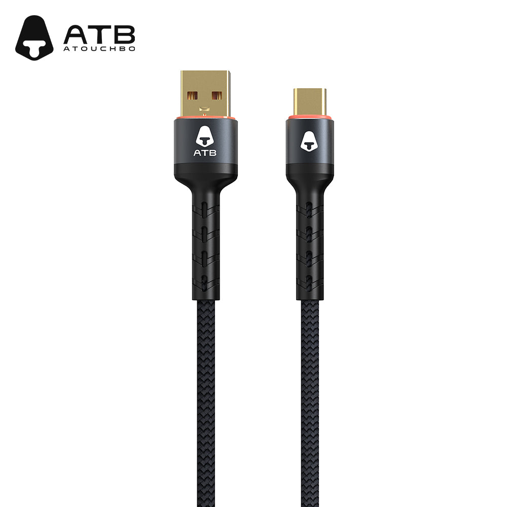 Atouchbo Wholesale Charging Cable Nylon Braided Aluminum Alloy Usb Cable Mobile Phone Fast Charging Usb Data Cable Type C ( 10 pcs)