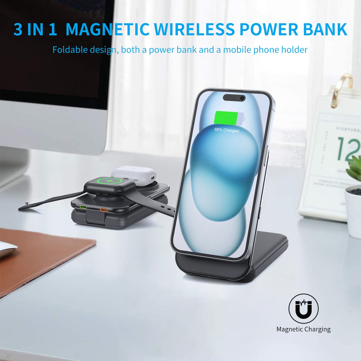 3IN1 Wireless power bank MP02