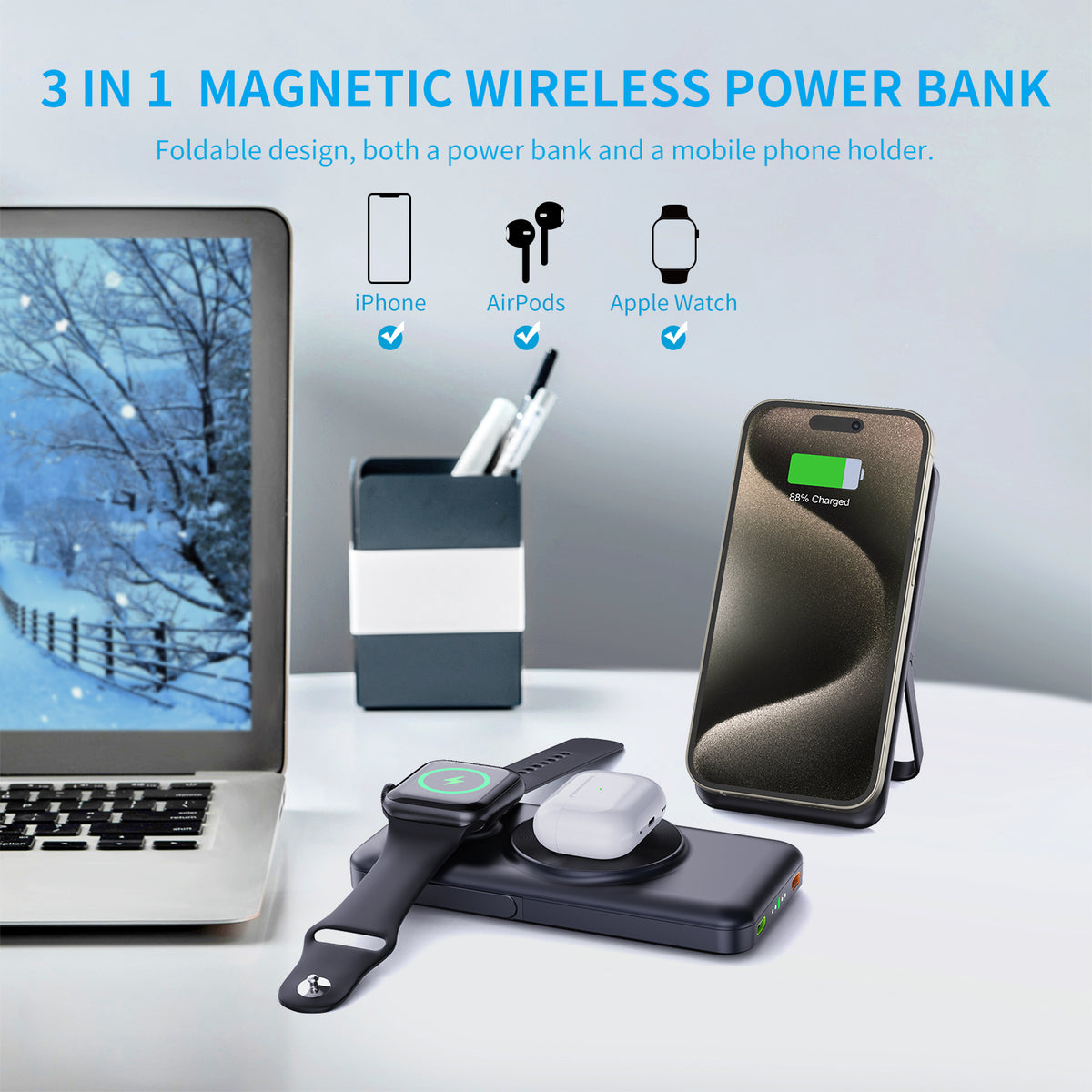 3IN1 Wireless power bank MP03