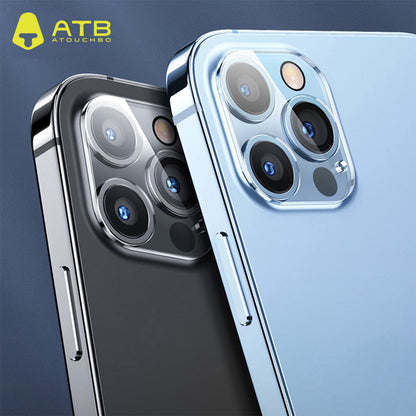 HD tempered glass one-piece lens sticker+Metal for iPhone Camera Lens Protector