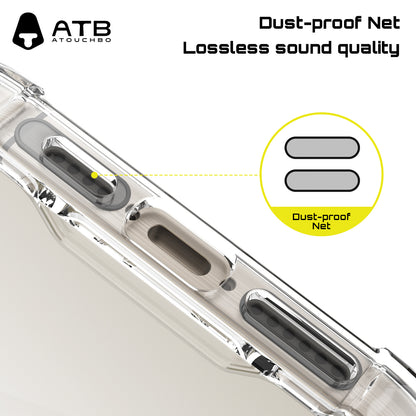 ATB 5-in-1 iPhone Case Set with Shockproof Airbag Case, Privacy Tempered Glass, Lens Protectors - Magnetic Ring and Dust Stickers for iPhone 11 and above