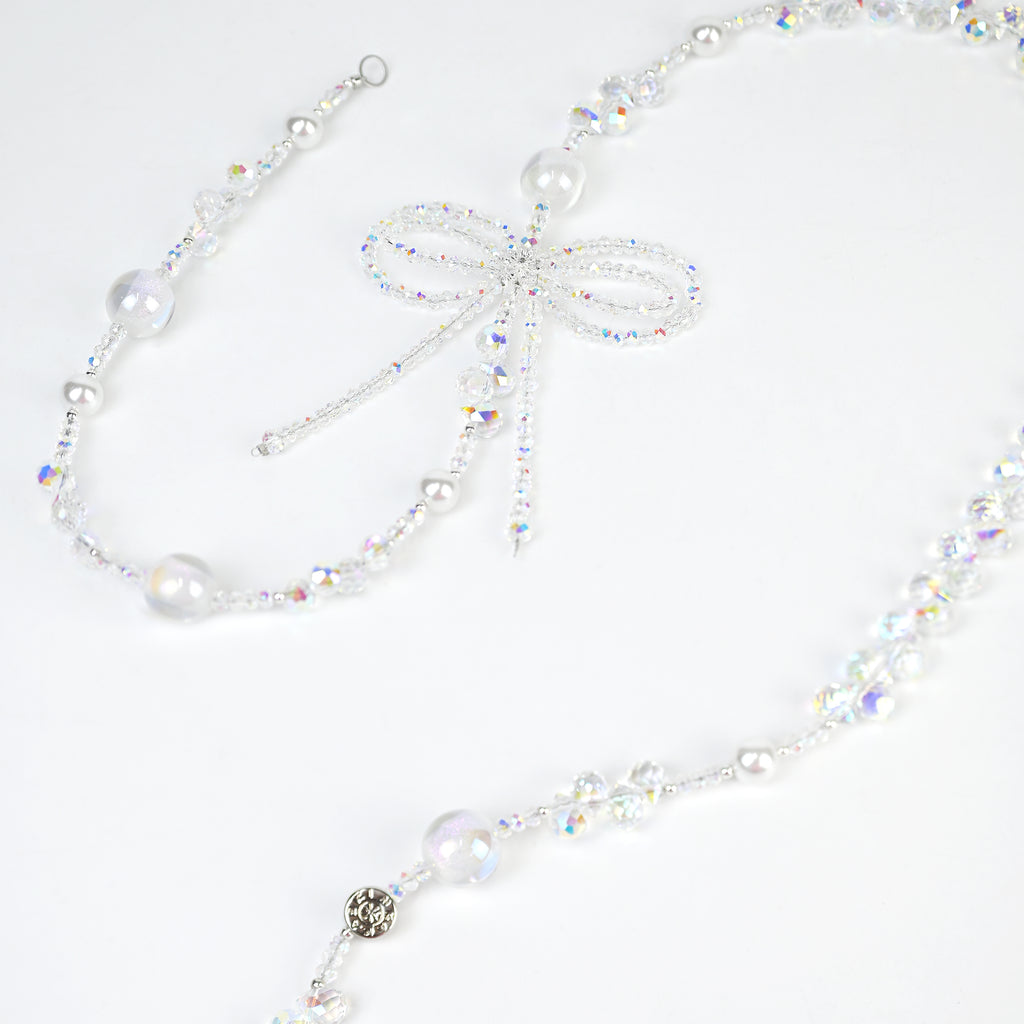 Dreamy Pearl Bow Long Chain-QAB149