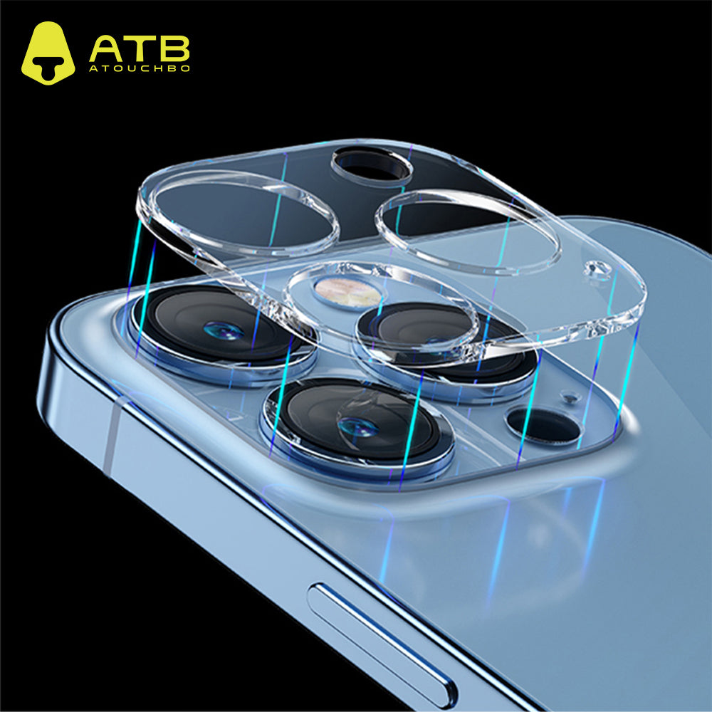 HD tempered glass one-piece lens sticker+Metal for iPhone Camera Lens Protector