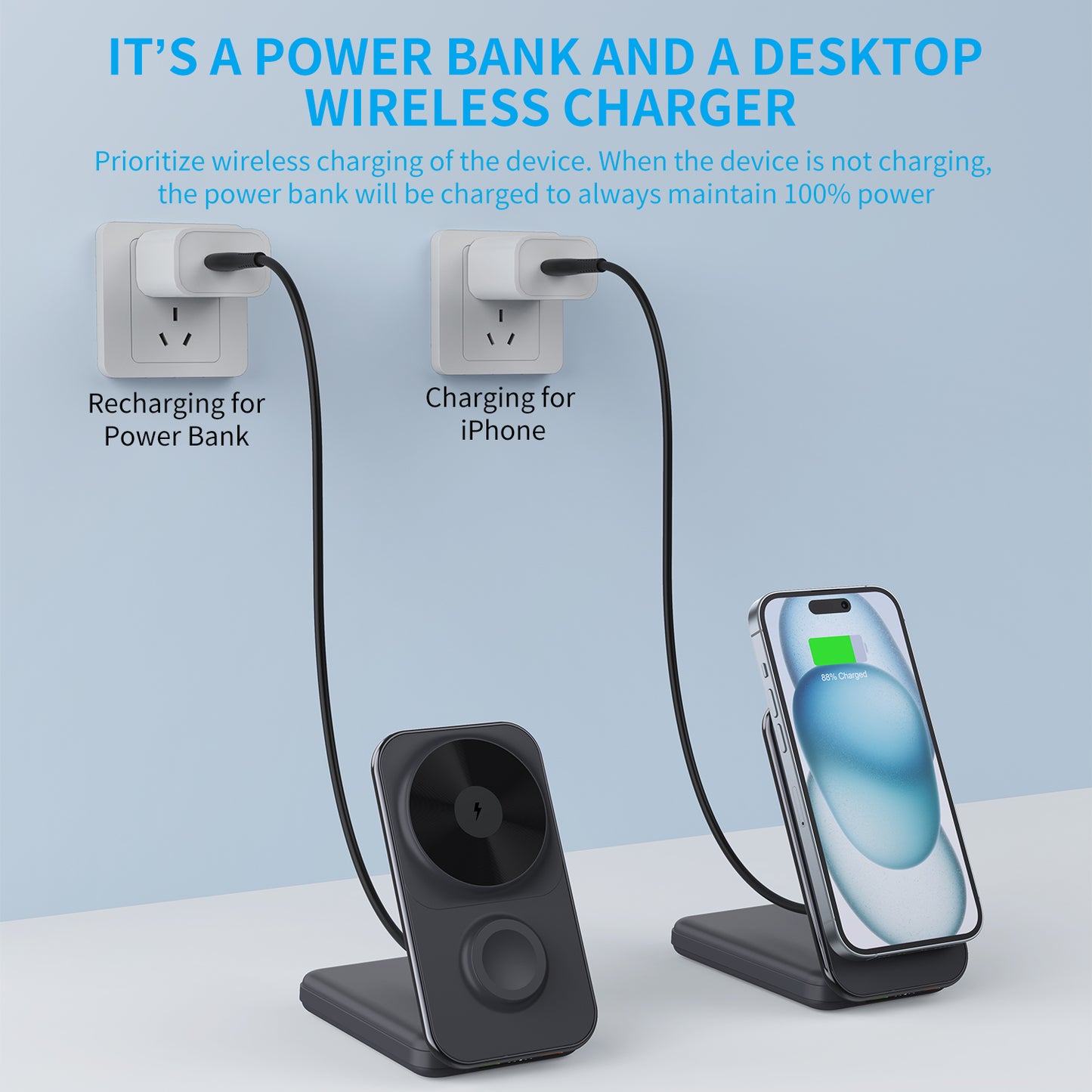 3IN1 Wireless power bank MP02