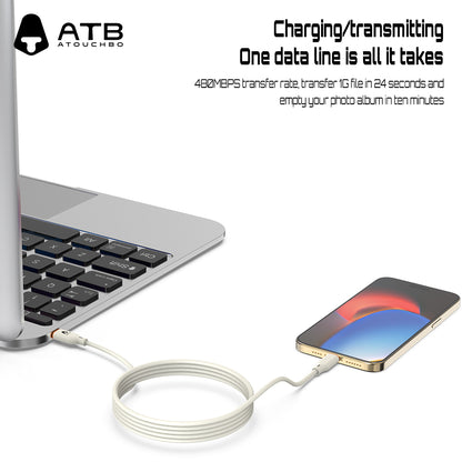 Atouchbo Manufacturer Silicone Micro Usb Charging And Data Sync Cable For iPhone Type C Mobile Phone Charger ( 10 pcs)