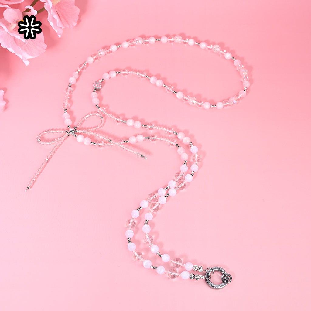 Pink cat eye long chain-QAB170