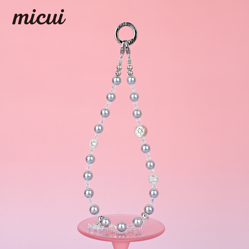 Mist Grey Bead Flower Pendant MAB118-D