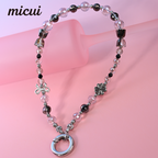 Black pink bow tie MAB025-D