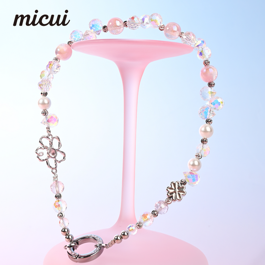 Pink shimmering big flower MAB040-F
