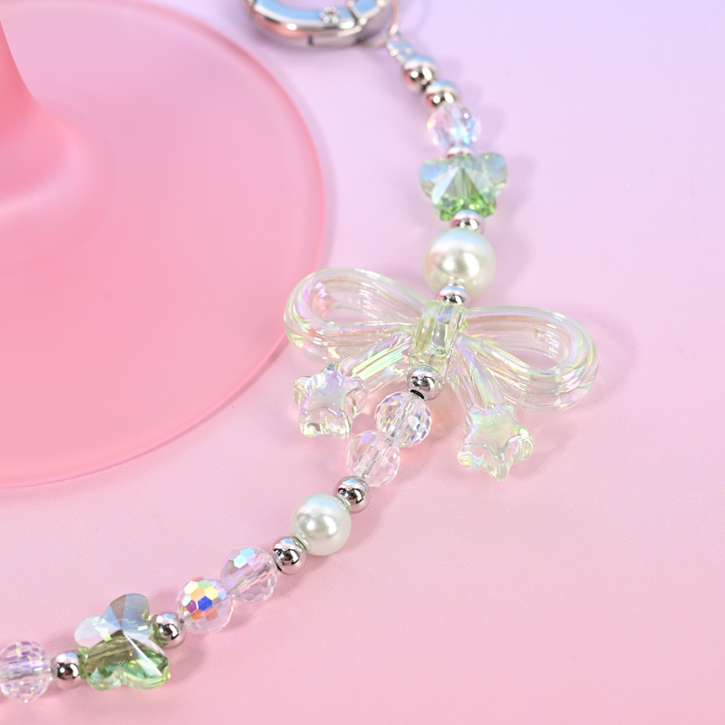 Transparent green bow MAB059-D