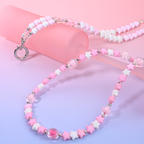 Pink and white star long chain MAB050-H
