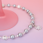 Mist Grey Bead Flower Pendant MAB118-D