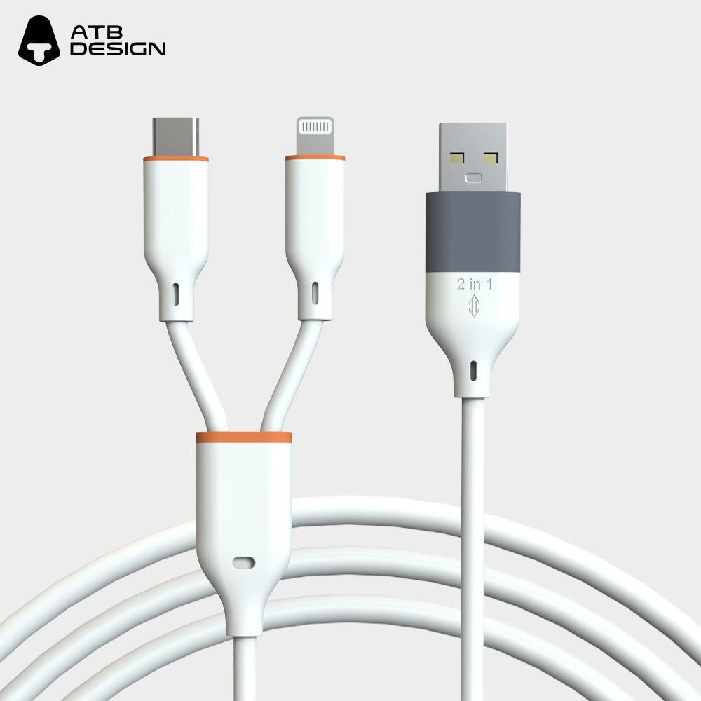 Silicone USB 2 in 1 Data Cable For iPhone 14 15 Pro Max USB C Type-C to PD 20W Fast Charging USB Cable For iPhone Charger Cable ( 10 pcs)