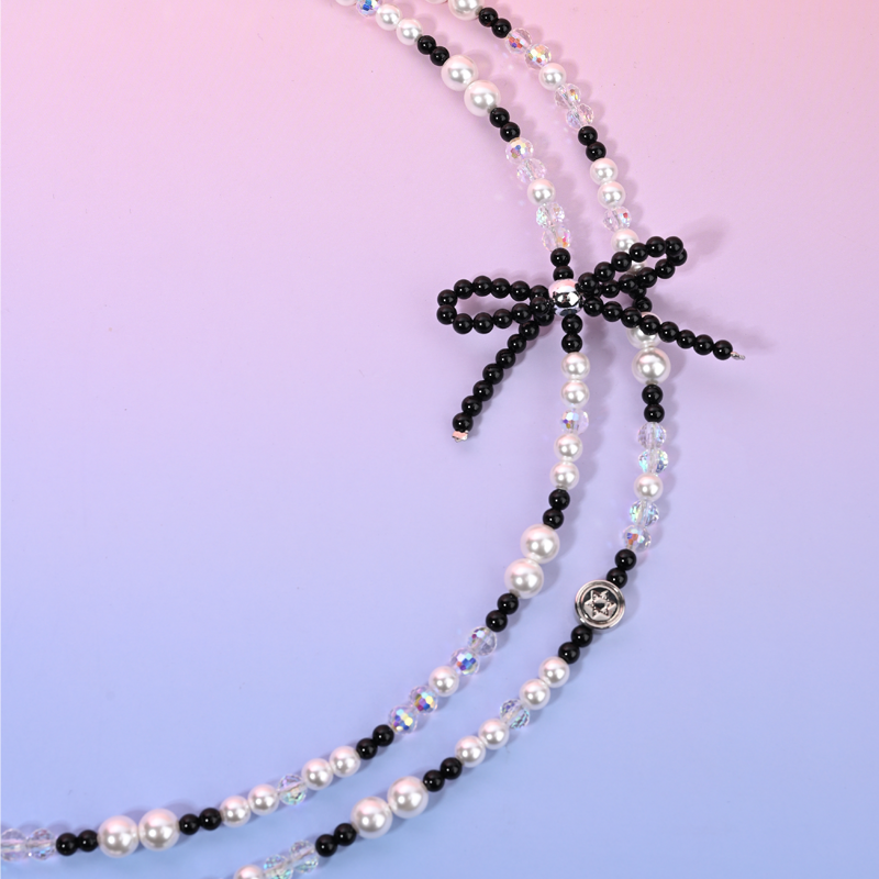 Black bow long chain MAB076-H