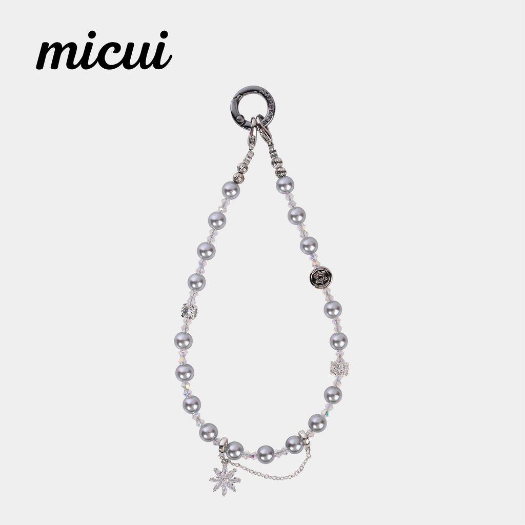 Mist Grey Bead Flower Pendant MAB118-D