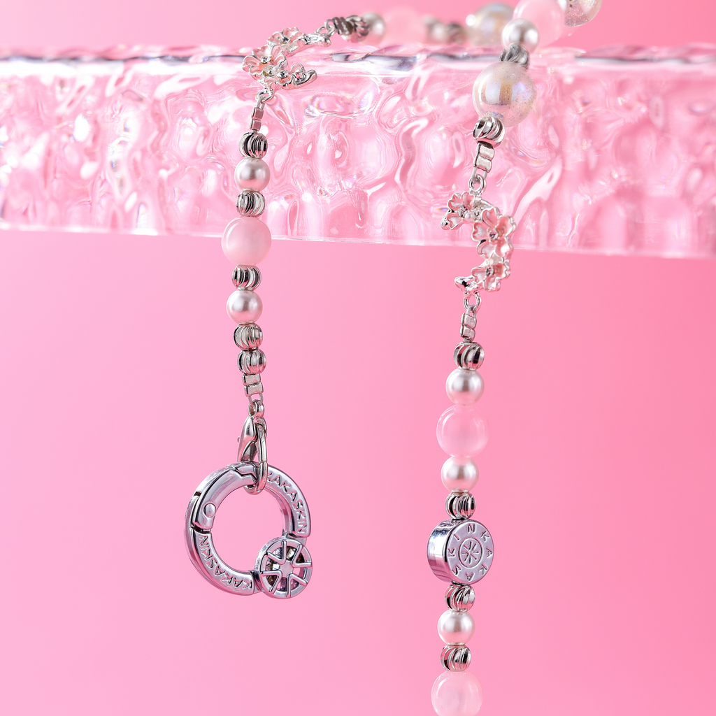 Pink stamen flower letter-QAB190