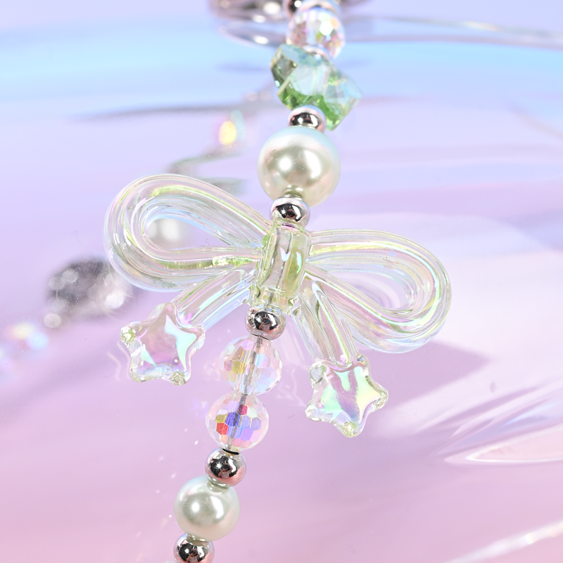 Transparent green bow MAB059-D