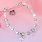 Mist Grey Bead Flower Pendant MAB118-D