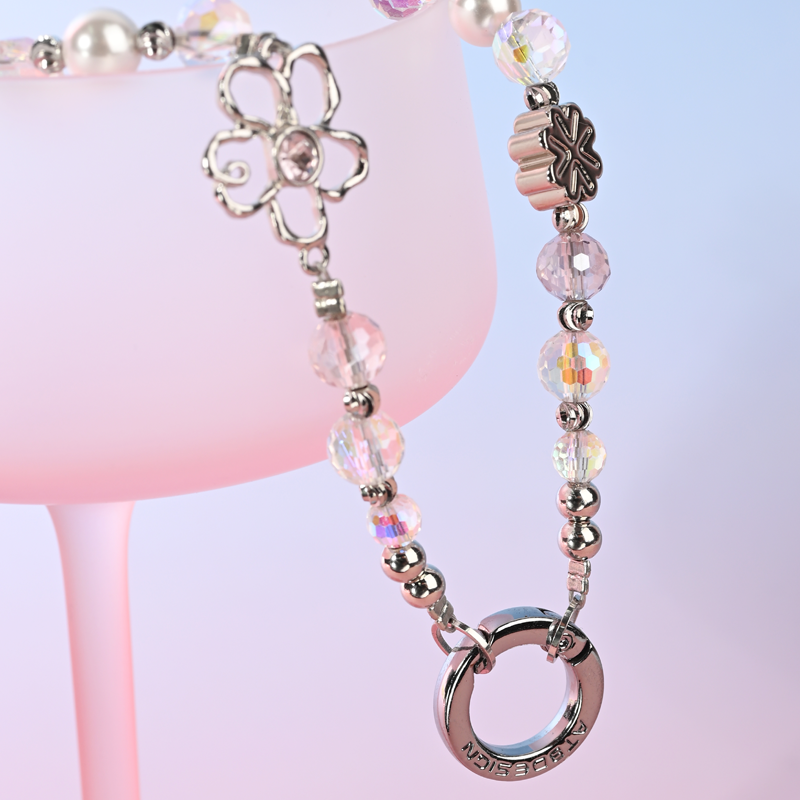 Pink shimmering big flower MAB040-F