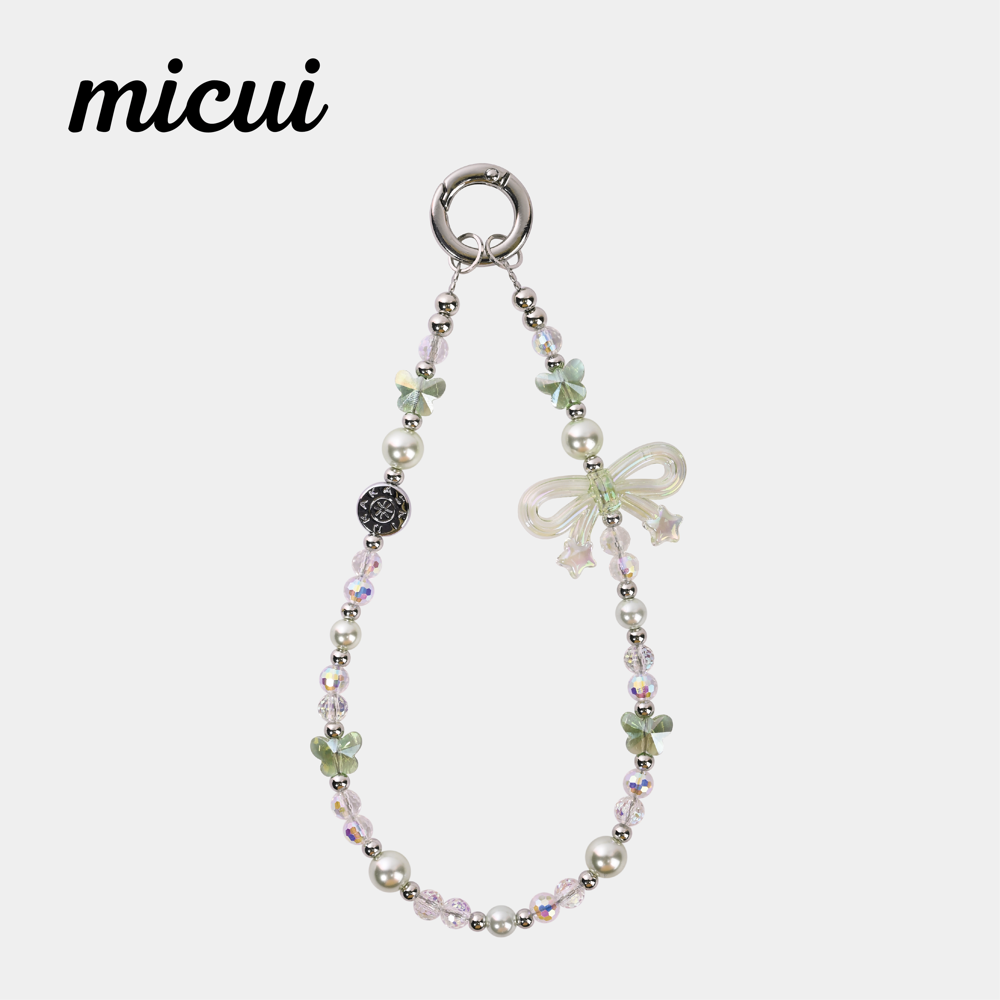 Transparent green bow MAB059-D