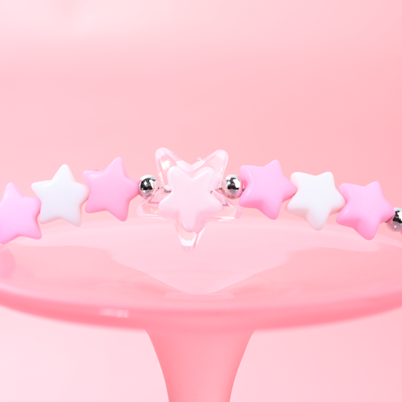 Pink and white star long chain MAB050-H