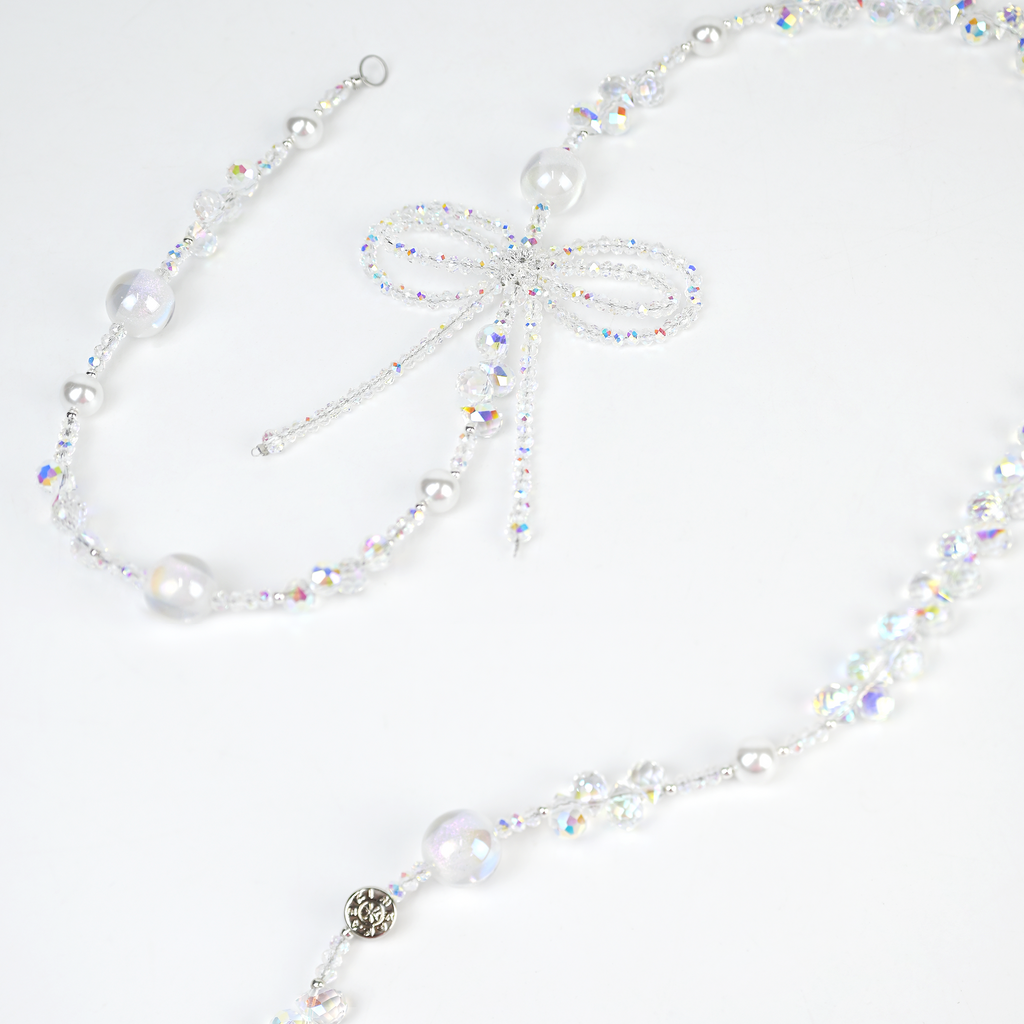 Dreamy Pearl Bow Long Chain-QAB149
