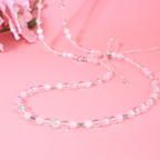 Pink cat eye long chain-QAB170