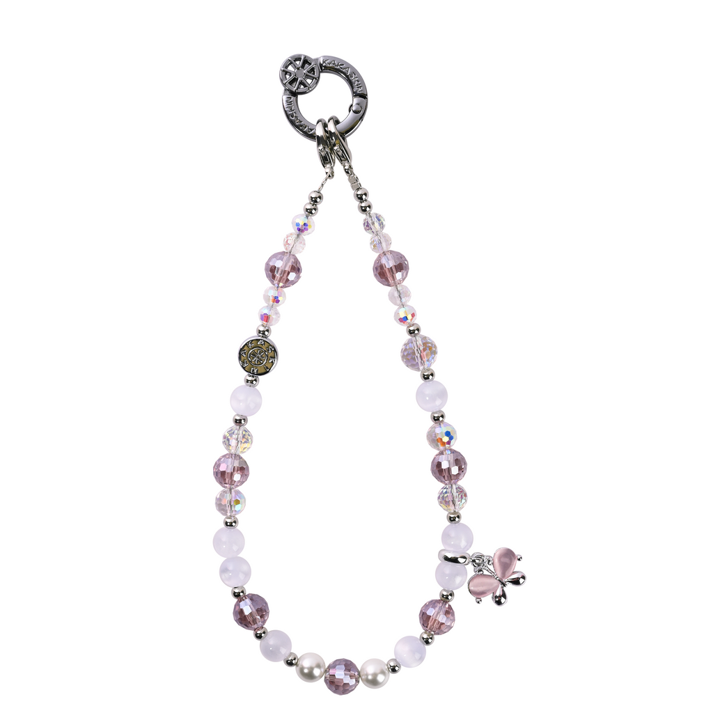 Pink Crystal Butterfly Chain-QAB191